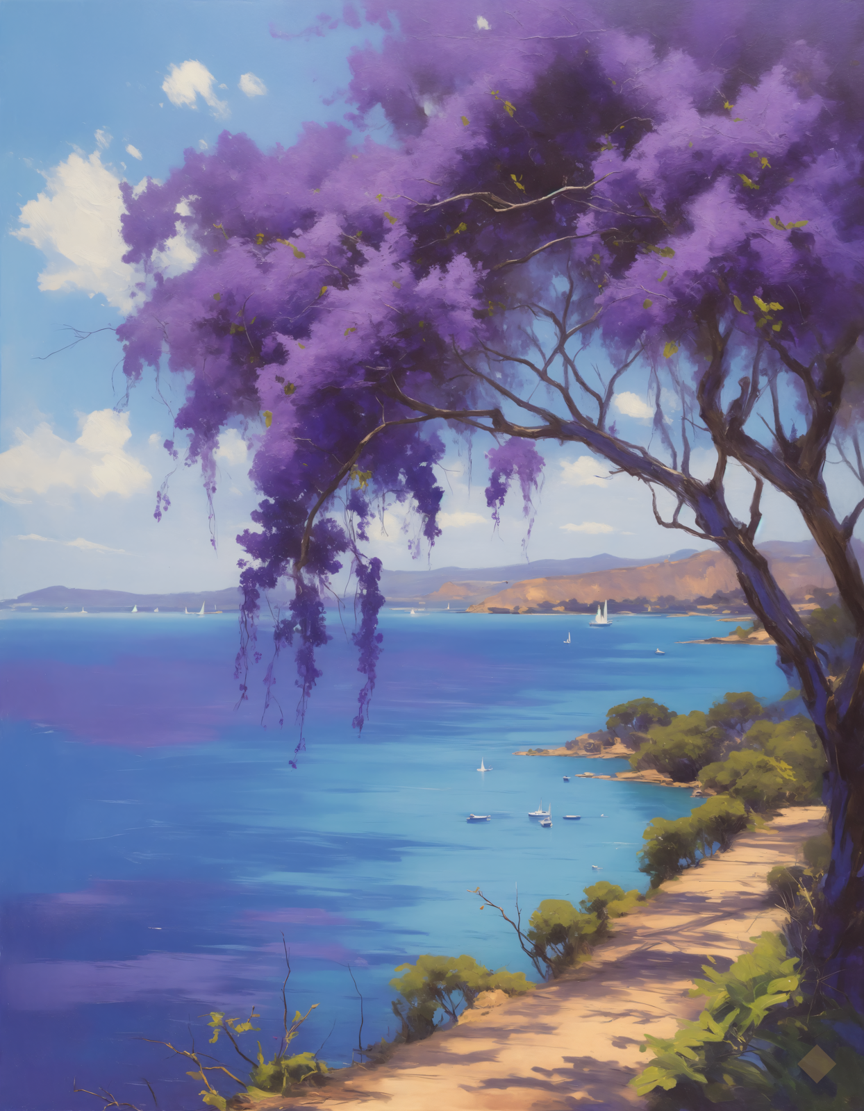 Blossom and Harbour Glimpse
