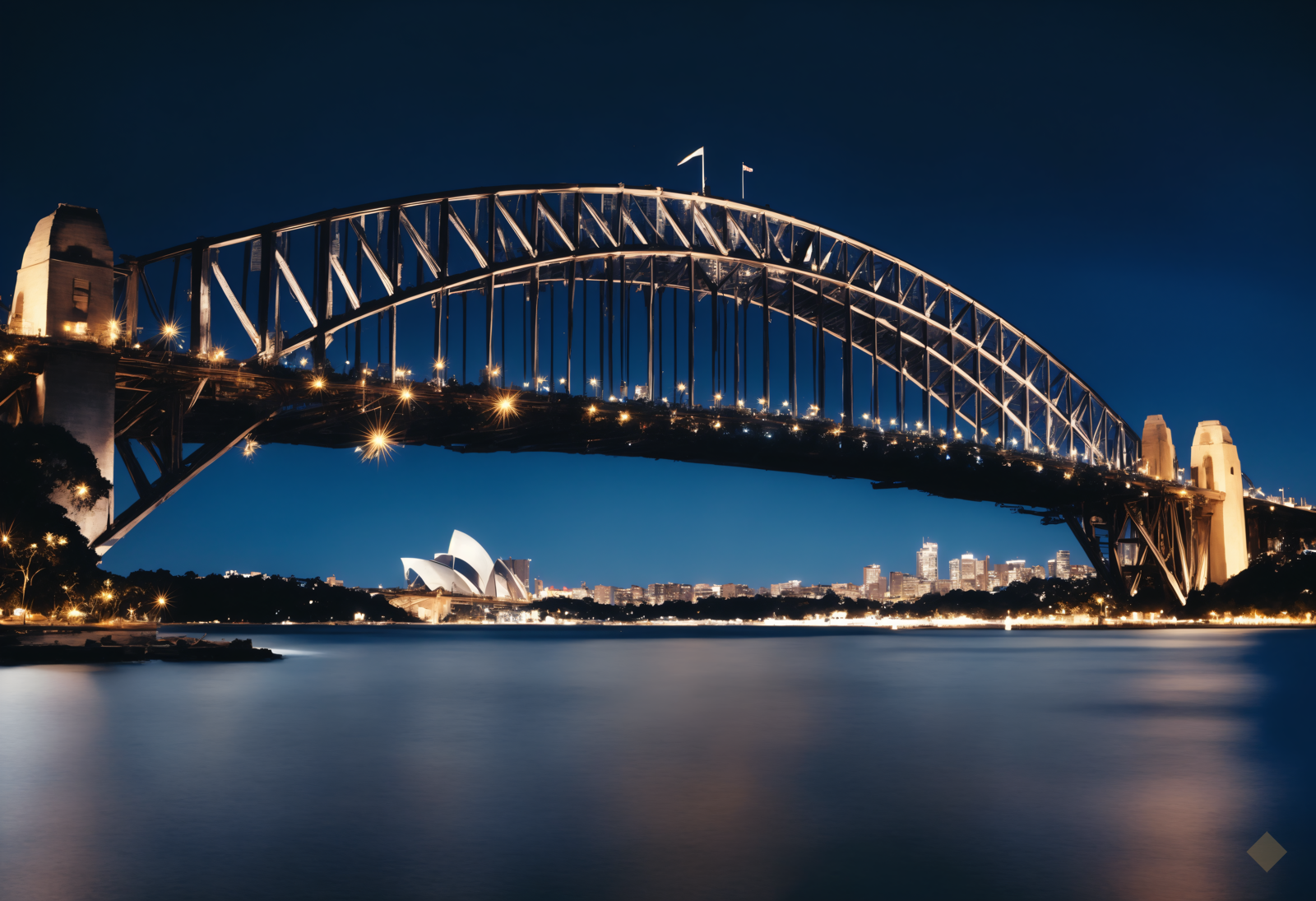 Bridge Lights on Black Water