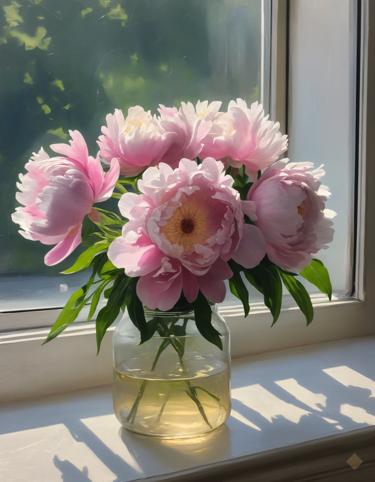 Peonies in a Glass Jar