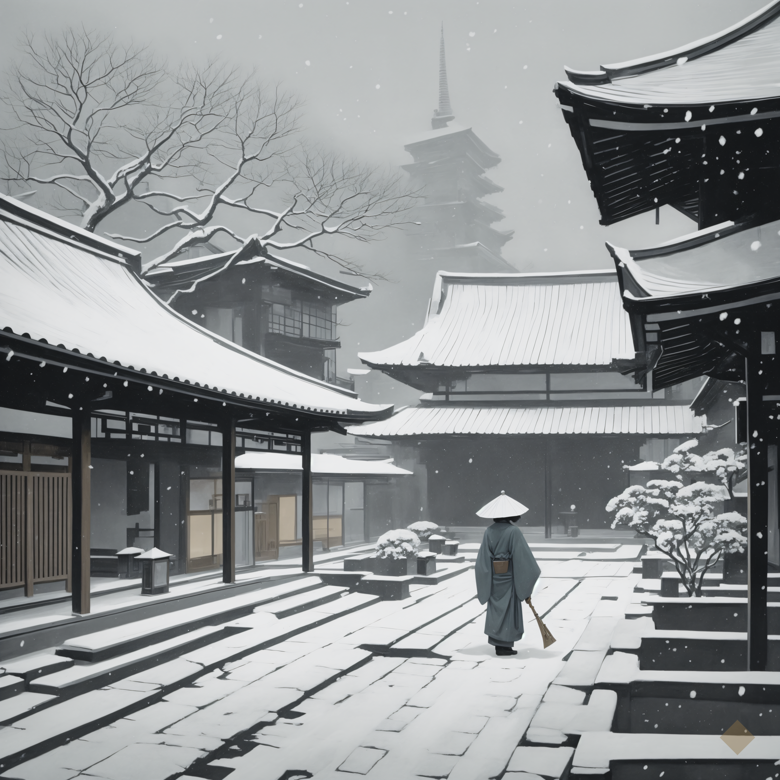 Temple Roofs, First Snow