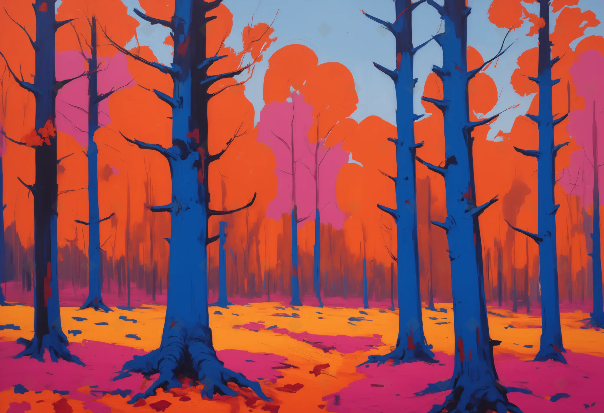 Forest in Loud October — Fauvism digital art print