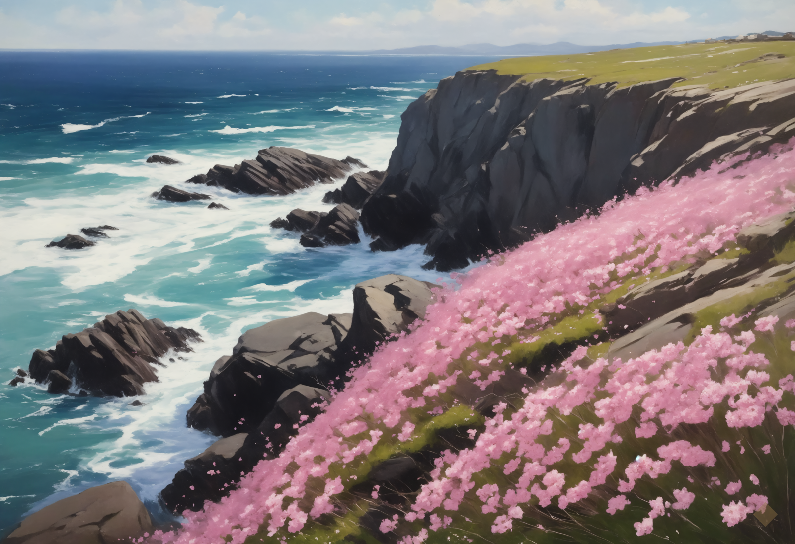 Sea Pinks on the Cliff