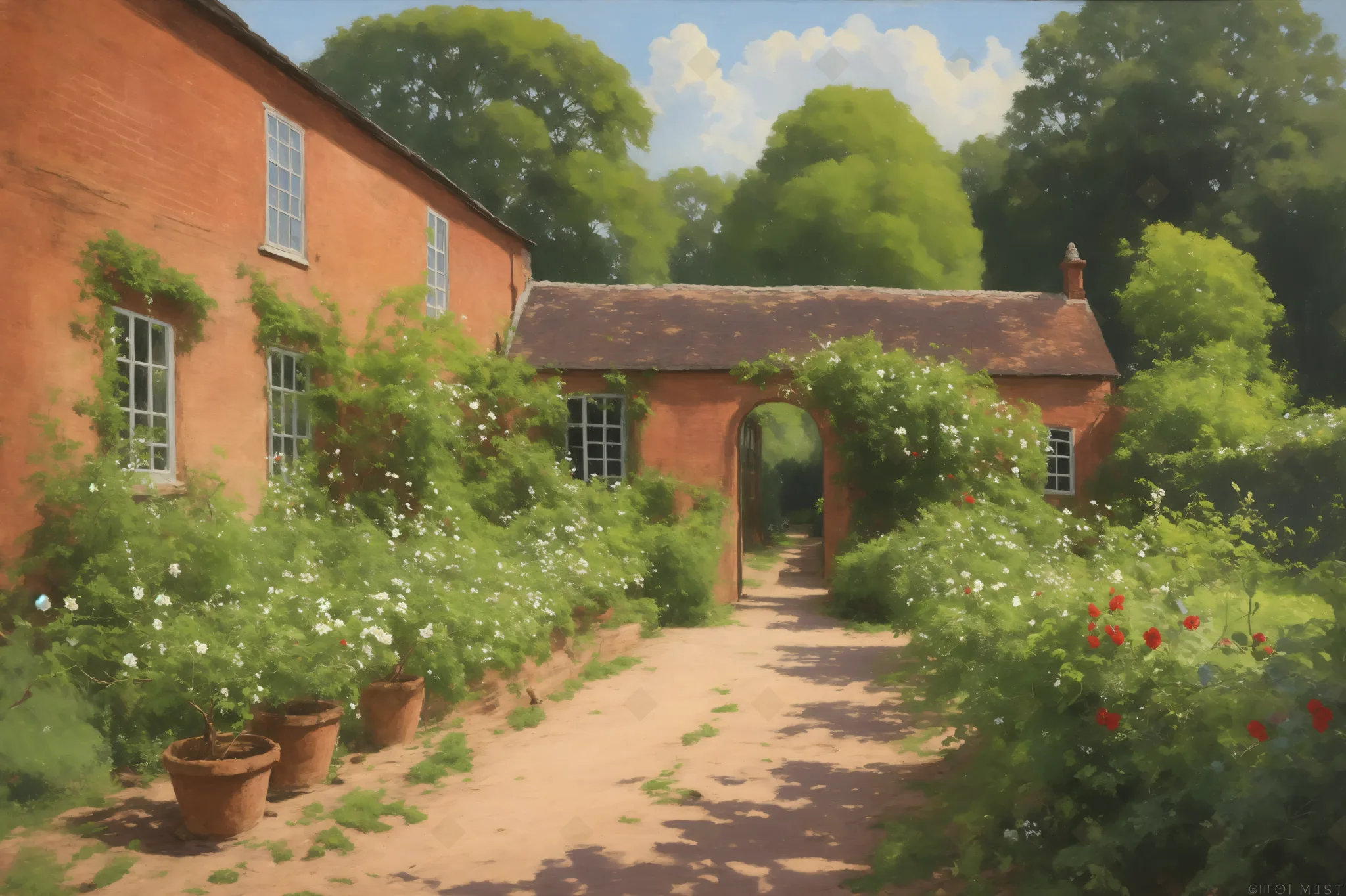 Walled Garden, June — Impressionism digital art print