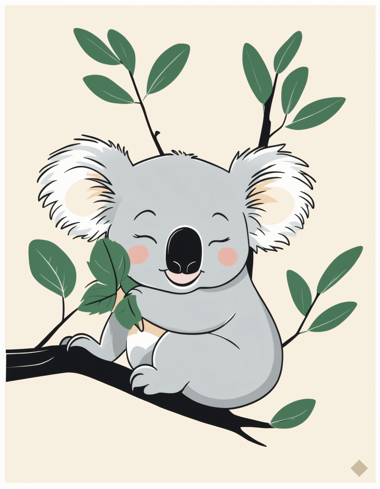 Koala Asleep in the Gum Tree