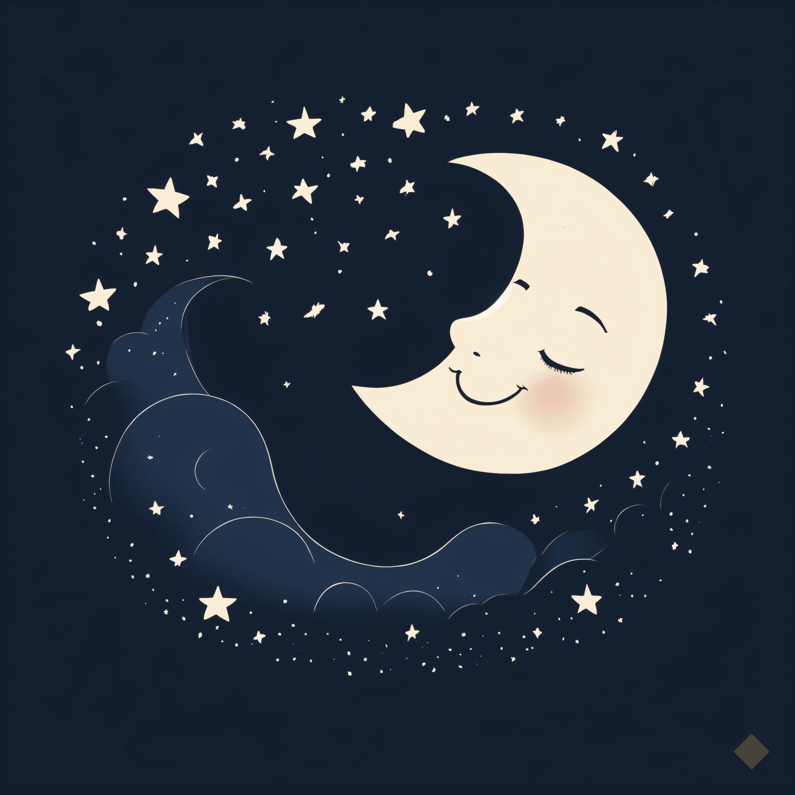 Sleepy Moon and Little Stars
