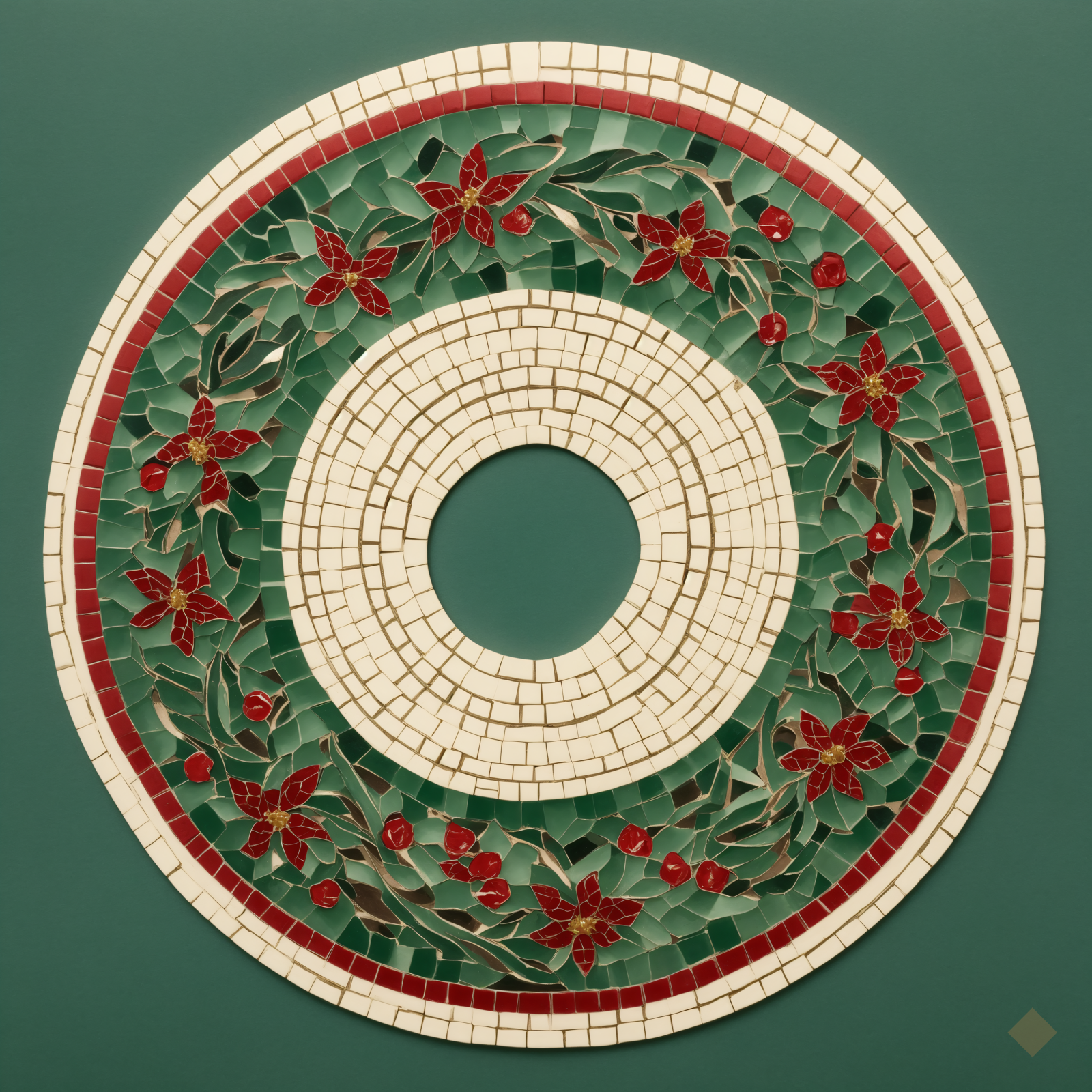 Christmas Wreath in Mosaic