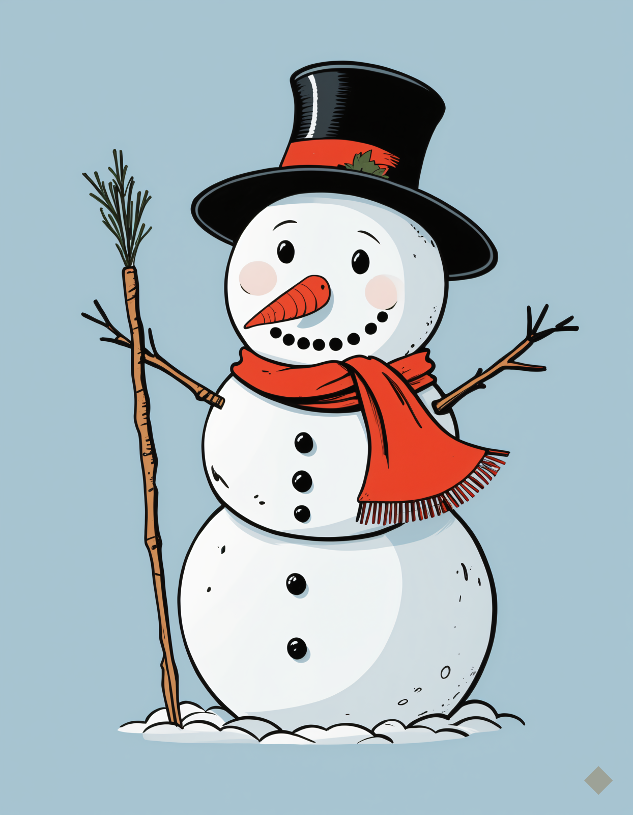 Snowman in a Red Scarf