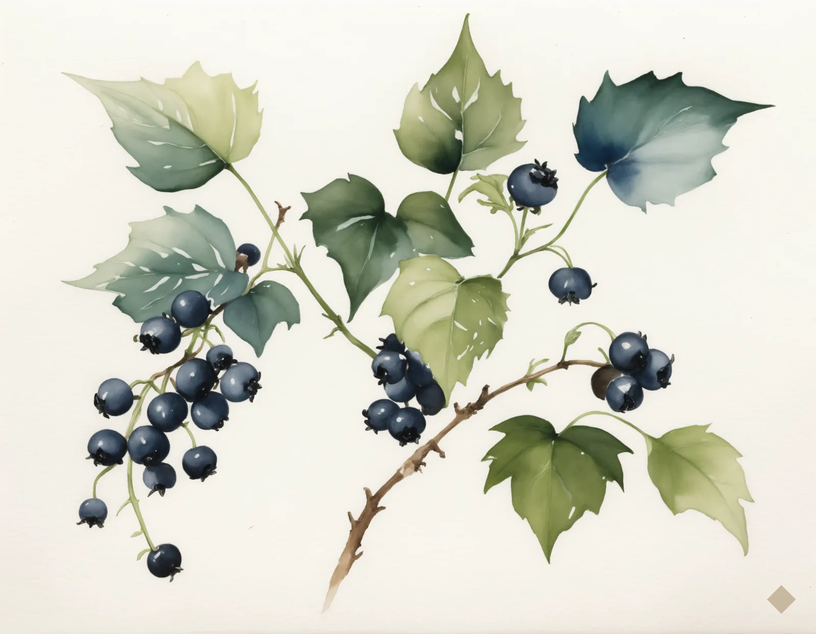 Ivy and Berries — Christmas digital art print