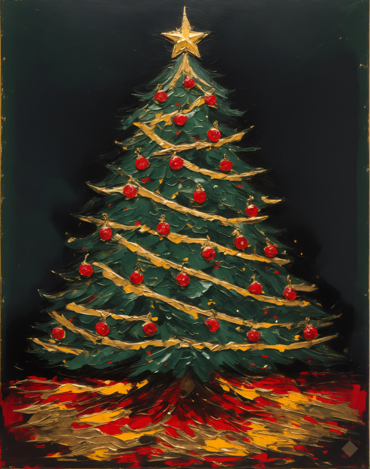 The Lit Tree at Night