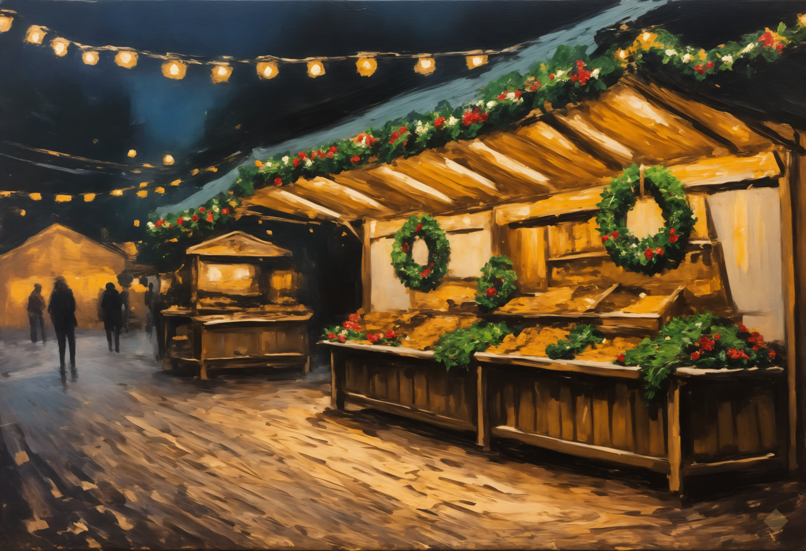 Wreath Stall at the Market