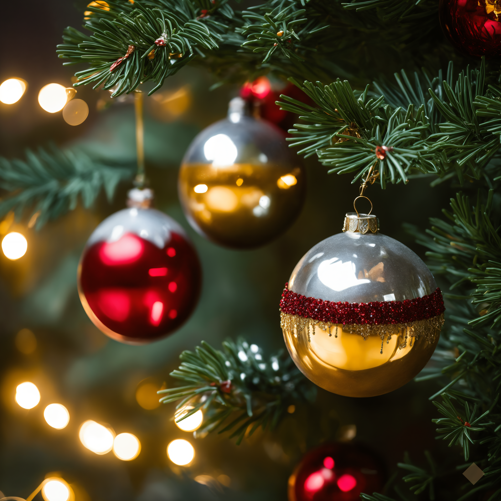 Baubles and Tinsel — Christmas digital art print