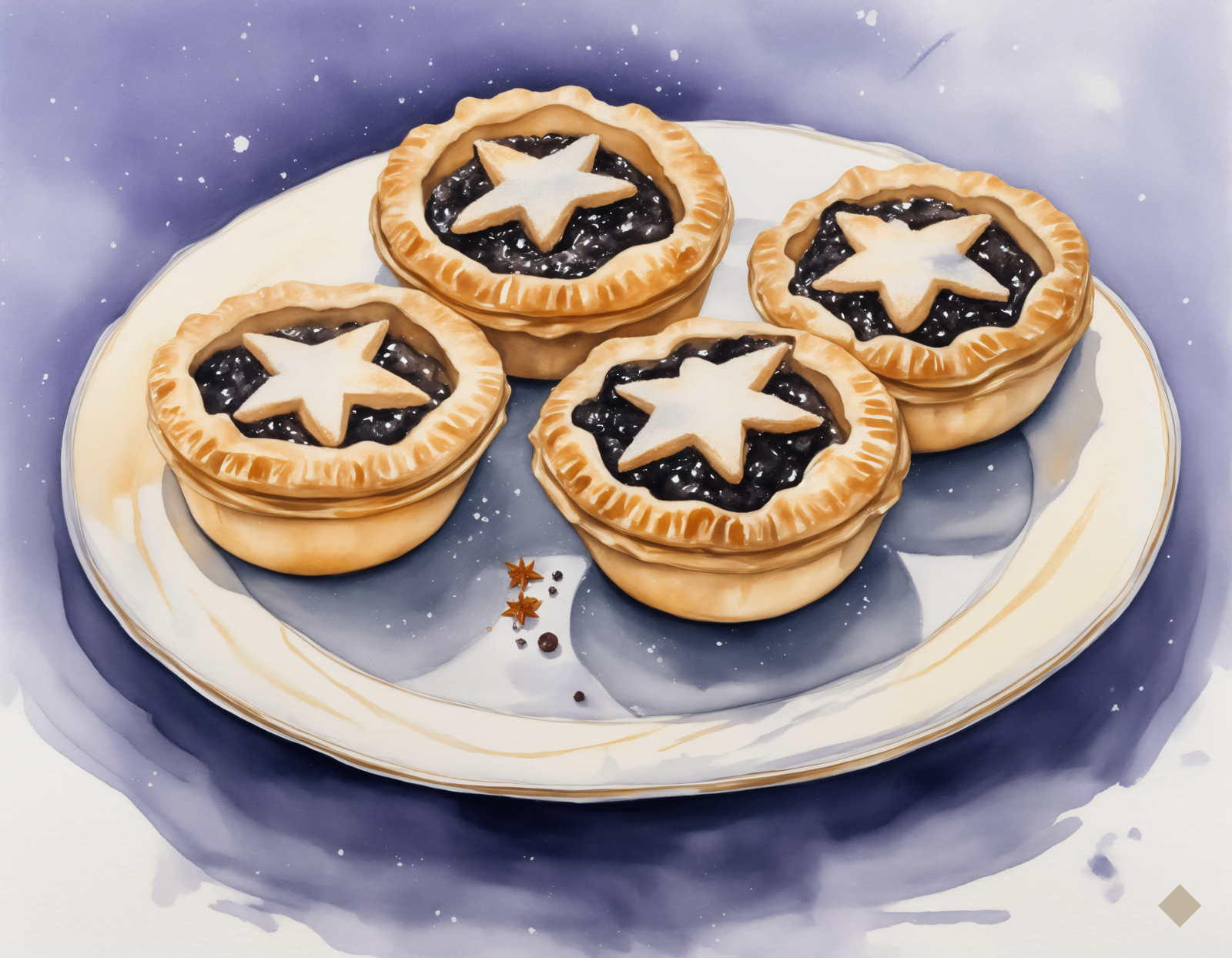 Mince Pies — Christmas digital art print