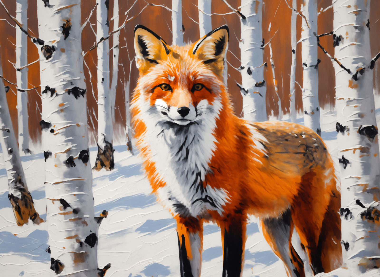 Fox in the Snow — Christmas digital art print