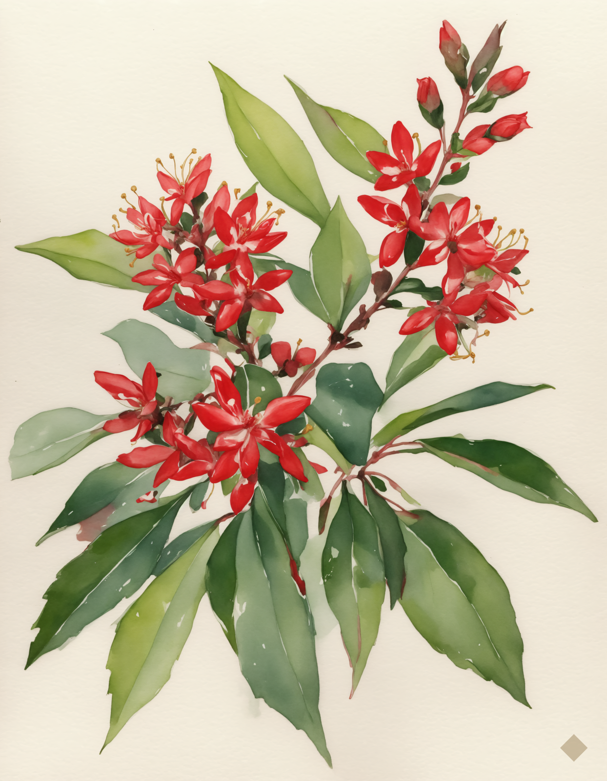 Christmas Bush in Flower — Christmas digital art print