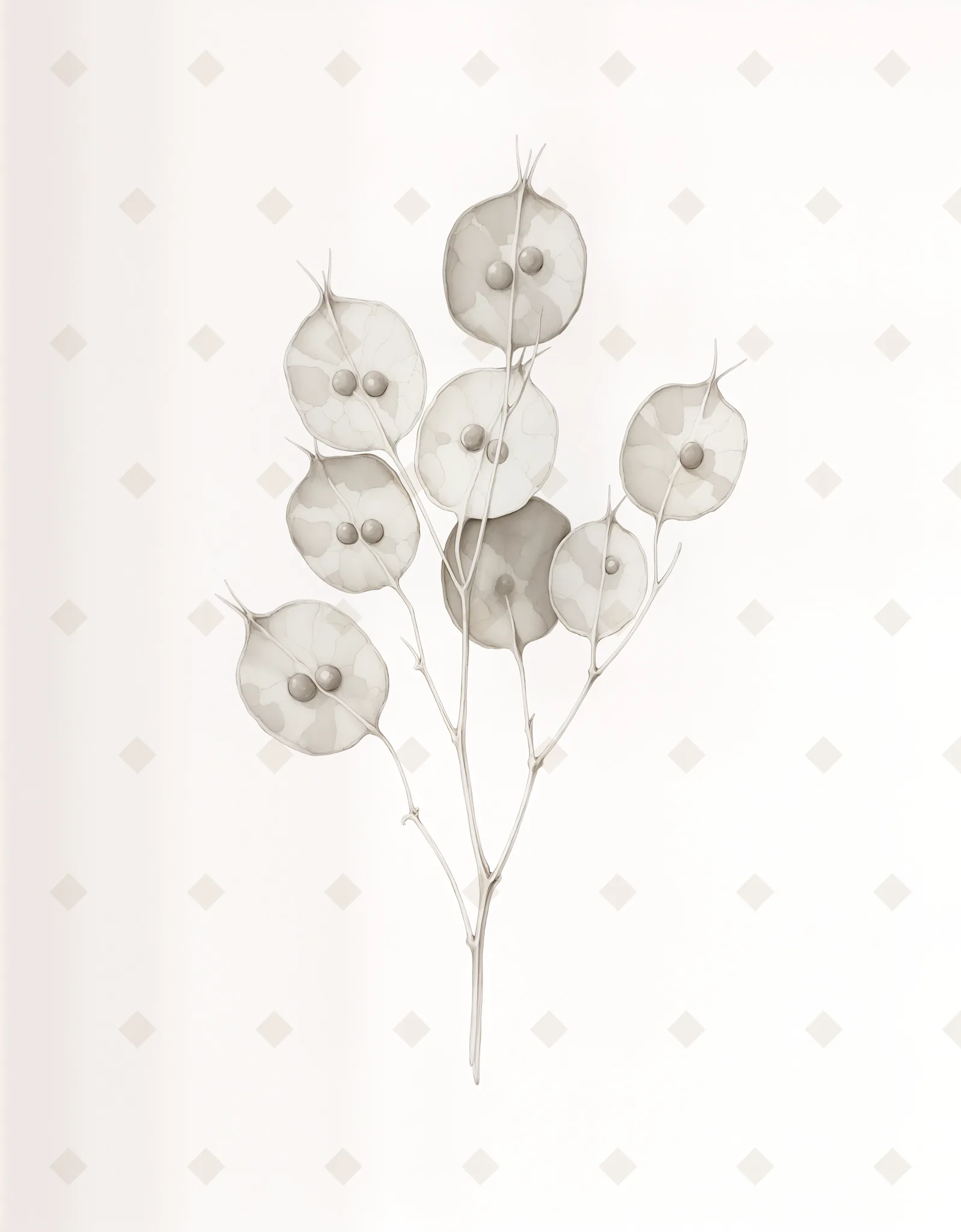 Honesty Seed Pods — Botanical digital art print