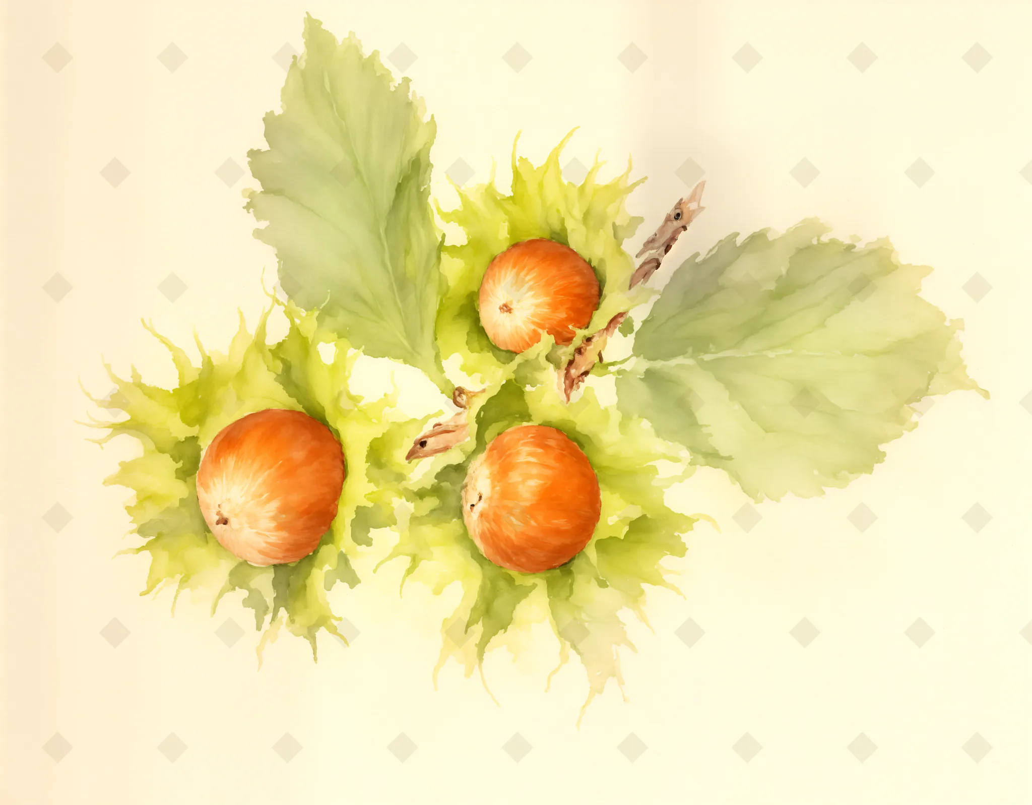 Cobnuts — Botanical digital art print